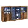 Aparador con luces LED Madera envejecida 202x37x100 cm Madera de ingeniería de , Aparadores - Ref: Foro24-3333126, Precio: 29...