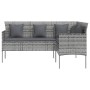 L-förmige Sofagarnitur, 5-teilig, mit grauen synthetischen Rattankissen von vidaXL, Gartensets - Ref: Foro24-318579, Preis: 3...