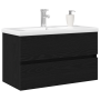Gabinete para Lavabo  con Lavabo Integrado Roble Negro Madera Ingenierizada | Foro24.es | Tu tienda online para hogar, jardín y más Foro24.es