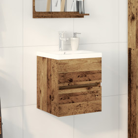 Mueble de Fregadero con Lavabo Incorporado Roble Negro Madera Sintética by , bathroom vanities - Ref: Foro24-3333149, Price: ...