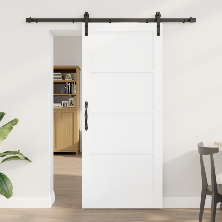 Puerta Deslizante Juego de 2 Blanca y negra Madera, metal | Foro24.es | Tu tienda online para hogar, jardín y más Foro24.es