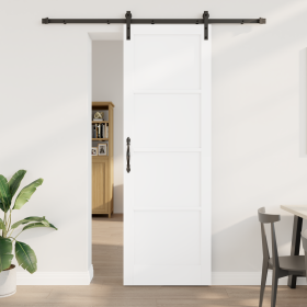 Puerta Deslizante con Juego de Herrajes Blanca