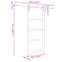 Puerta deslizante  con set de herrajes 86x211 cm de madera maciza de pino | Foro24.es | Tu tienda online para hogar, jardín y más Foro24.es