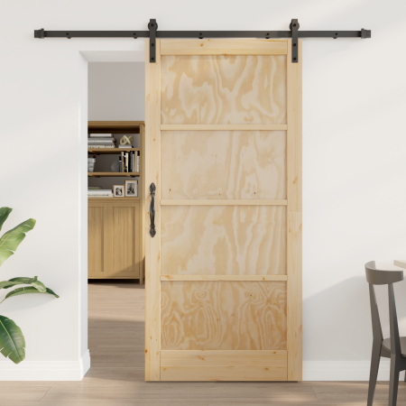 Puerta Deslizante  con Juego de Herrajes 93x202 cm de Madera Sólida de Pino | Foro24.es | Tu tienda online para hogar, jardín y más Foro24.es