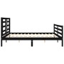 Bed frame with black solid wood headboard 200x200 cm by vidaXL, Beds and slatted bases - Ref: Foro24-3194725, Price: 172,47 €...