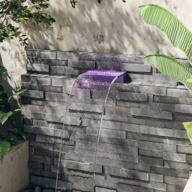 Waterfall fountain with acrylic RGB LED 30cm by vidaXL, Fountains and waterfalls - Ref: Foro24-151401, Price: 99,49 €, Discou...