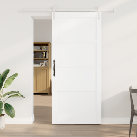 Puerta Corredera con Herrajes Blancos 93x211 cm