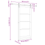 Puerta Corredera  con Herrajes Blancos 93x211 cm Madera Sólida de Pino | Foro24.es | Tu tienda online para hogar, jardín y más Foro24.es