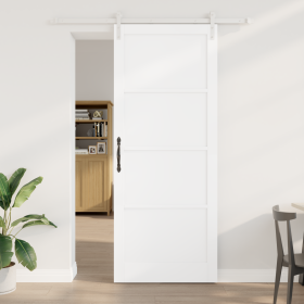 Puerta Corredera con Juego de Herrajes Blanca