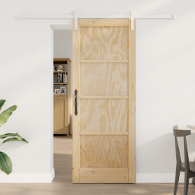 Puerta deslizante con set de herrajes de 78x202