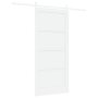 Puerta Deslizante  con Juego de Hardware Blanca 93x202 cm de Madera Maciza de Pino | Foro24.es | Tu tienda online para hogar, jardín y más Foro24.es