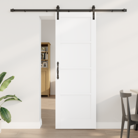 Puerta Deslizante con Juego de Herrajes Blanca