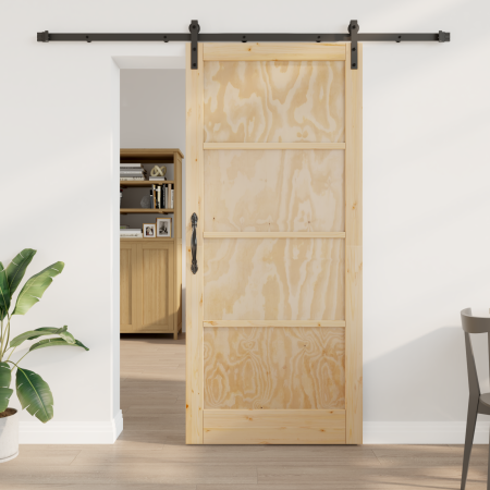 Puerta Deslizante  con Juego de Herrajes 93x211 cm Madera Sólida de Pino | Foro24.es | Tu tienda online para hogar, jardín y más Foro24.es
