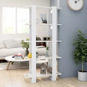 Glossy white shelving/space divider 80x30x160 cm by vidaXL, Bookcases and shelves - Ref: Foro24-811571, Price: 71,72 €, Disco...