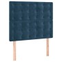 Cama box spring con colchón terciopelo azul oscuro 90x190 cm