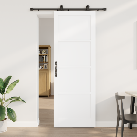 Puerta Deslizante  con Juego de Herrajes 'ORKDAL'Blanca de Madera Maciza Pino | Foro24.es | Tu tienda online para hogar, jardín y más Foro24.es