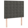 Cama box spring con colchón terciopelo gris oscuro 100x200 cm