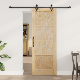 Puerta Corredera con Juego de Hardware 73.5x198.5