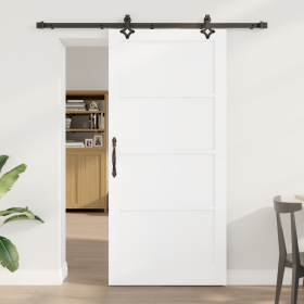 Puerta Deslizante con Juego de Herrajes Blanca