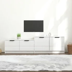 Glänzend weißer Sperrholz-TV-Schrank 158,5 x 36 x 45 cm von vidaXL, TV-Möbel - Ref: Foro24-811490, Preis: 83,78 €, Rabatt: %