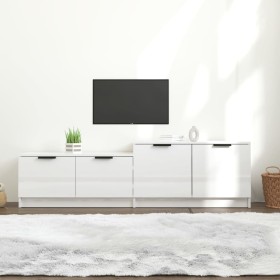 Glänzend weißer Sperrholz-TV-Schrank 158,5 x 36 x 45 cm von vidaXL, TV-Möbel - Ref: Foro24-811490, Preis: 84,76 €, Rabatt: %