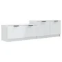 Glossy white plywood TV cabinet 158.5x36x45 cm by vidaXL, TV Furniture - Ref: Foro24-811490, Price: 83,78 €, Discount: %