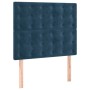 Cama box spring con colchón terciopelo azul oscuro 100x200 cm