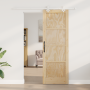 Puerta Deslizante  con Juego de Hardware 73.5x211 cm Madera Maciza Pino | Foro24.es | Tu tienda online para hogar, jardín y más Foro24.es