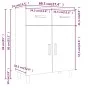 Betongraues Sperrholz-Sideboard 69,5 x 34 x 89 cm von vidaXL, Sideboards - Ref: Foro24-812190, Preis: 81,82 €, Rabatt: %