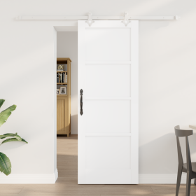 Puerta Deslizante con Juego de Herrajes Blanca