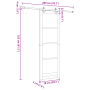 Puerta deslizante  con juego de hardware 78x232 cm Madera maciza de pino | Foro24.es | Tu tienda online para hogar, jardín y más Foro24.es