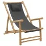 Bamboo and Dark Gray Canvas Beach Chair by vidaXL, Garden chairs - Ref: Foro24-318595, Price: 76,07 €, Discount: %