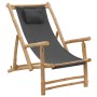 Silla de playa de bambú y lona gris oscuro de vidaXL, Sillas de jardín - Ref: Foro24-318595, Precio: 82,26 €, Descuento: %