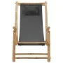 Bamboo and Dark Gray Canvas Beach Chair by vidaXL, Garden chairs - Ref: Foro24-318595, Price: 76,07 €, Discount: %