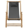 Silla de playa de bambú y lona gris oscuro de vidaXL, Sillas de jardín - Ref: Foro24-318595, Precio: 82,26 €, Descuento: %