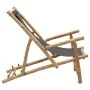 Bamboo and Dark Gray Canvas Beach Chair by vidaXL, Garden chairs - Ref: Foro24-318595, Price: 76,07 €, Discount: %