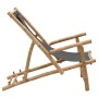 Silla de playa de bambú y lona gris oscuro de vidaXL, Sillas de jardín - Ref: Foro24-318595, Precio: 82,26 €, Descuento: %
