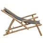 Bamboo and Dark Gray Canvas Beach Chair by vidaXL, Garden chairs - Ref: Foro24-318595, Price: 76,07 €, Discount: %