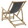 Bamboo and Dark Gray Canvas Beach Chair by vidaXL, Garden chairs - Ref: Foro24-318595, Price: 76,07 €, Discount: %