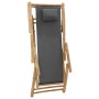 Silla de playa de bambú y lona gris oscuro de vidaXL, Sillas de jardín - Ref: Foro24-318595, Precio: 82,26 €, Descuento: %