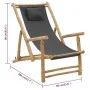Bamboo and Dark Gray Canvas Beach Chair by vidaXL, Garden chairs - Ref: Foro24-318595, Price: 76,07 €, Discount: %