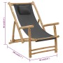 Silla de playa de bambú y lona gris oscuro de vidaXL, Sillas de jardín - Ref: Foro24-318595, Precio: 82,26 €, Descuento: %