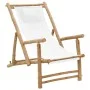 Bamboo and cream white canvas beach chair by vidaXL, Garden chairs - Ref: Foro24-318594, Price: 54,09 €, Discount: %