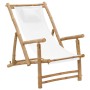 Strandstuhl aus Bambus und cremeweißem Segeltuch von vidaXL, Gartenstühle - Ref: Foro24-318594, Preis: 54,57 €, Rabatt: %