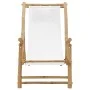 Bamboo and cream white canvas beach chair by vidaXL, Garden chairs - Ref: Foro24-318594, Price: 54,09 €, Discount: %