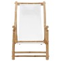 Strandstuhl aus Bambus und cremeweißem Segeltuch von vidaXL, Gartenstühle - Ref: Foro24-318594, Preis: 54,57 €, Rabatt: %