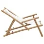 Bamboo and cream white canvas beach chair by vidaXL, Garden chairs - Ref: Foro24-318594, Price: 54,09 €, Discount: %