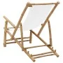 Bamboo and cream white canvas beach chair by vidaXL, Garden chairs - Ref: Foro24-318594, Price: 54,09 €, Discount: %