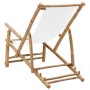 Strandstuhl aus Bambus und cremeweißem Segeltuch von vidaXL, Gartenstühle - Ref: Foro24-318594, Preis: 54,57 €, Rabatt: %
