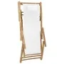 Bamboo and cream white canvas beach chair by vidaXL, Garden chairs - Ref: Foro24-318594, Price: 54,09 €, Discount: %